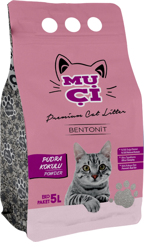 Muçi Bentonit Kedi Kumu — Pudralı